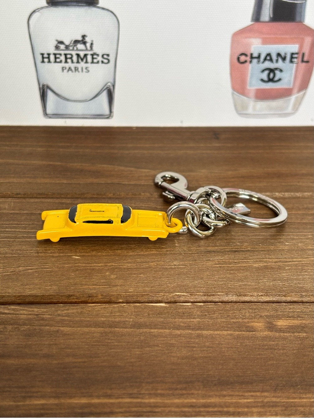 Yellow Limousine Keychain Charm